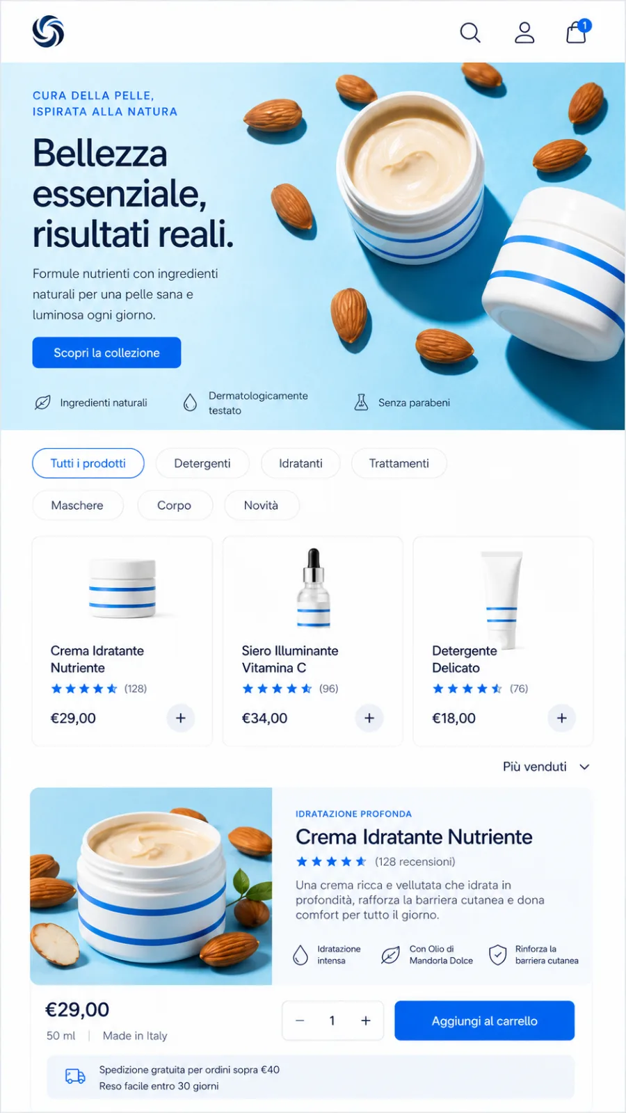 Anteprima mobile e-commerce