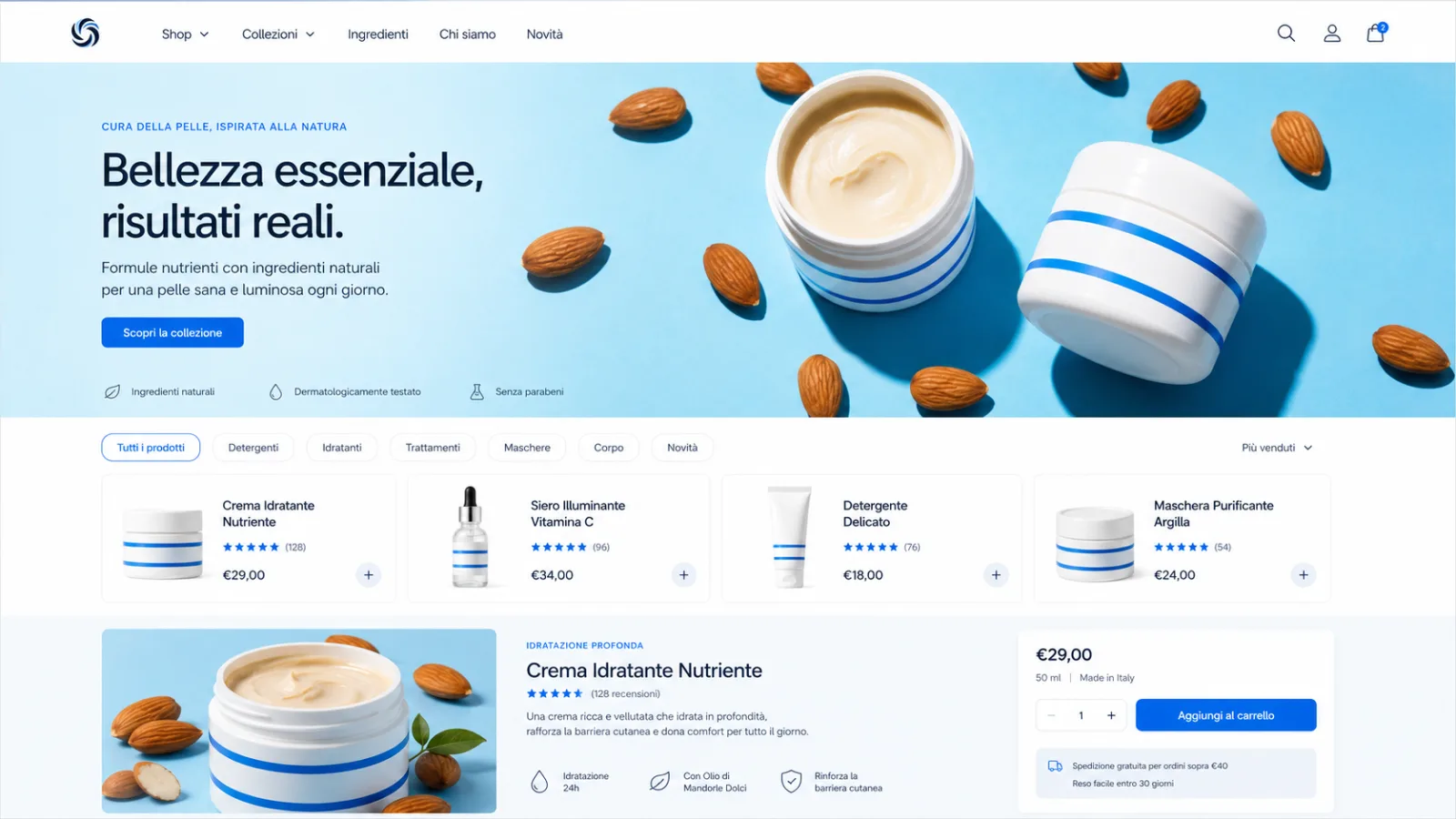 Anteprima desktop e-commerce