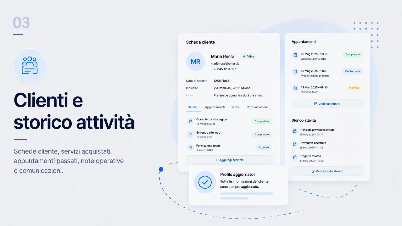 Clienti e storico attività