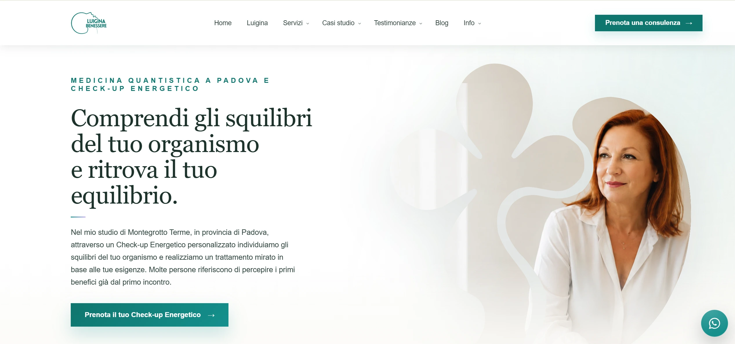 Screenshot sito Luigina Benessere