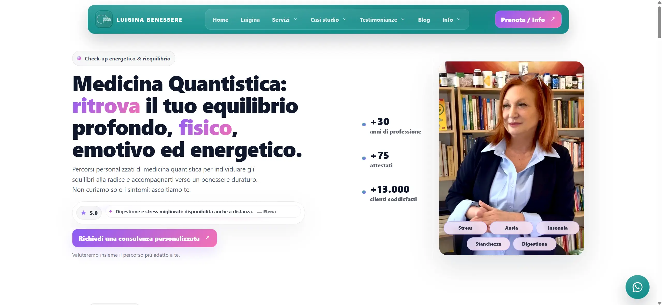 Realizzazione sito web per progetto benessere Luigina Bernardi