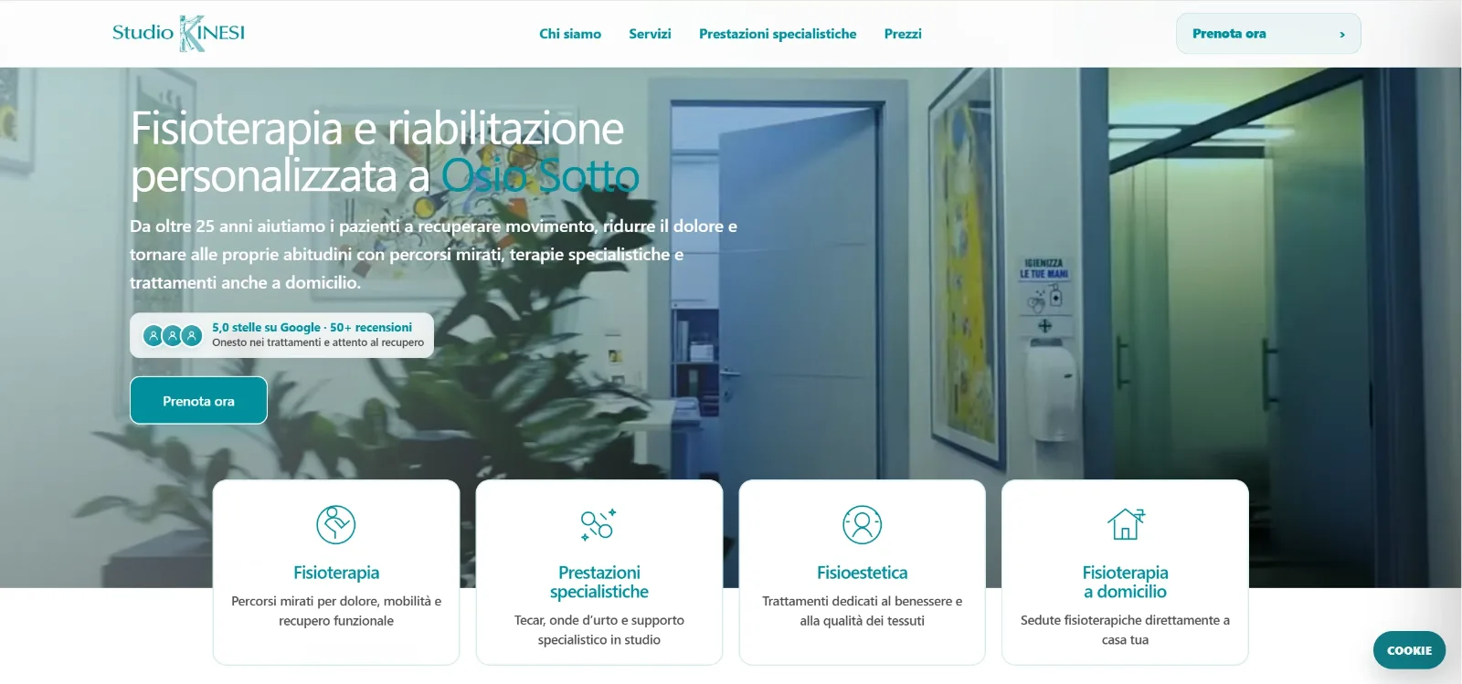 Screenshot sito Studio Kinesi