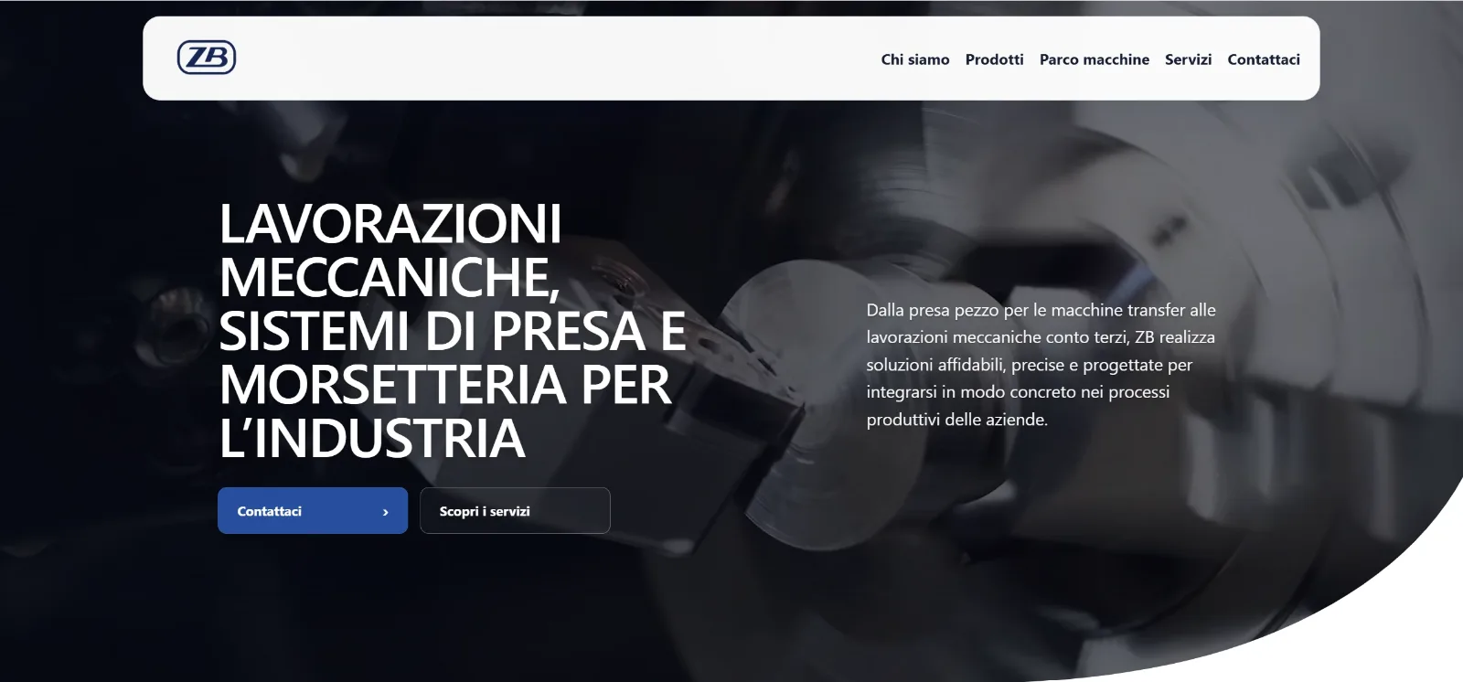 Screenshot sito ZB Utensilerie